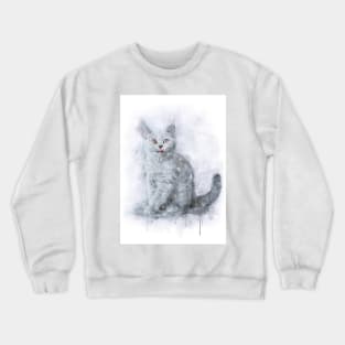 British shorthair kitten watercolor Crewneck Sweatshirt